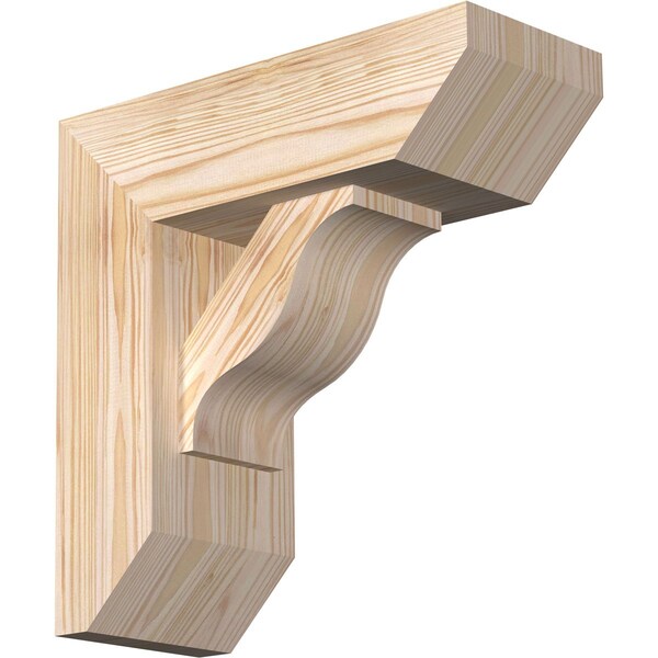 Ekena Millwork Funston Slat Smooth Bracket w/ Offset Brace, Douglas Fir, 5 1/2"W x 14"D x 14"H BKT0604X14X14FST06SDF - main